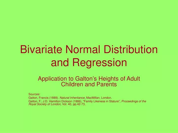 bivariate normal distribution and regression