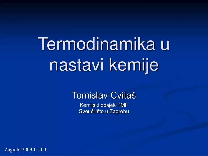 termodinamika u nastavi kemije