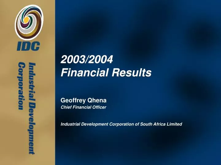 2003 2004 financial results