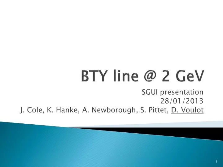 bty line @ 2 gev