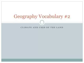Geography Vocabulary #2