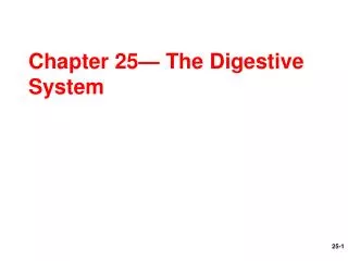 Chapter 25— The Digestive System