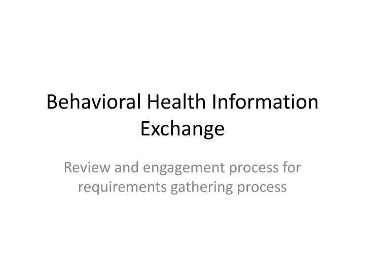behavioral health information exchange