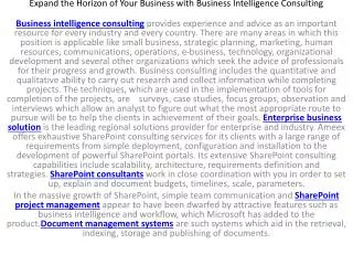 Expand the Horizon of Your Business with Business Intelligen