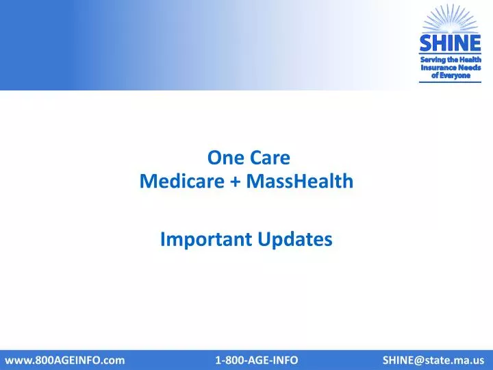 one care medicare masshealth important updates
