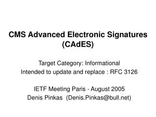 CMS Advanced Electronic Signatures (CAdES)