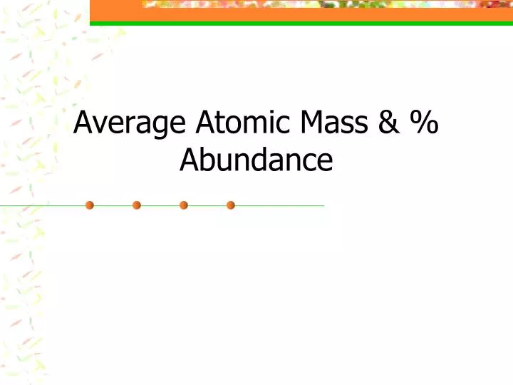 average atomic mass abundance