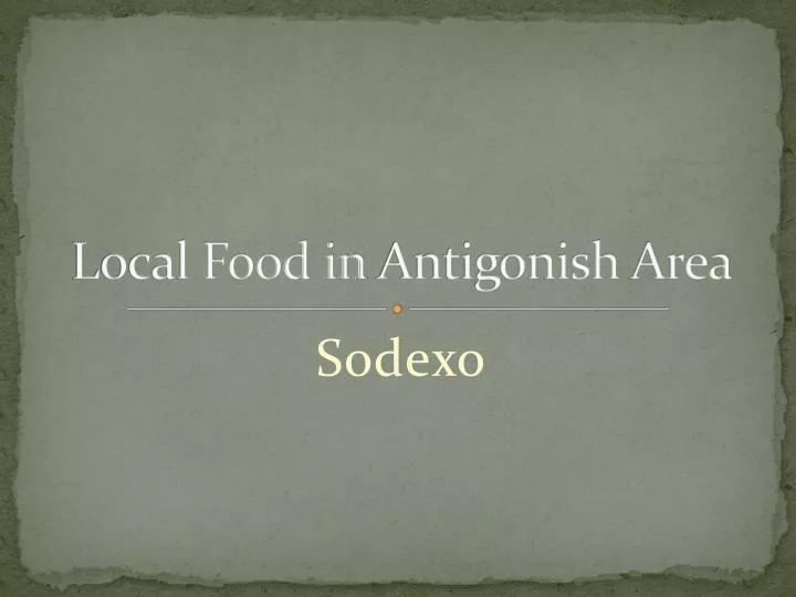 local food in antigonish area