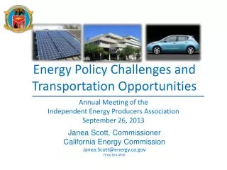 Energy Policy Challenges and Transportation Opportunities