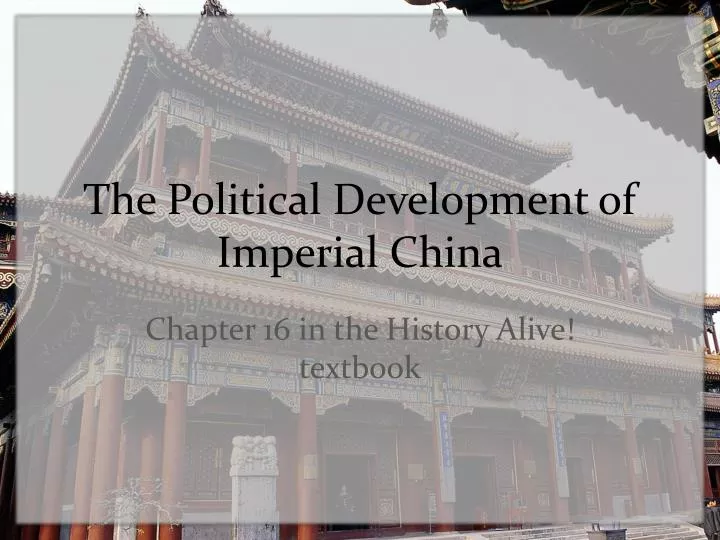 the political development of imperial china
