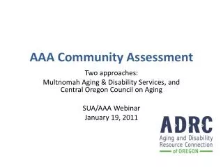 AAA Community Assessment