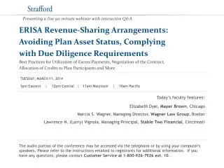 ERISA Revenue-Sharing Arrangements: Avoiding Plan Asset Status, Complying