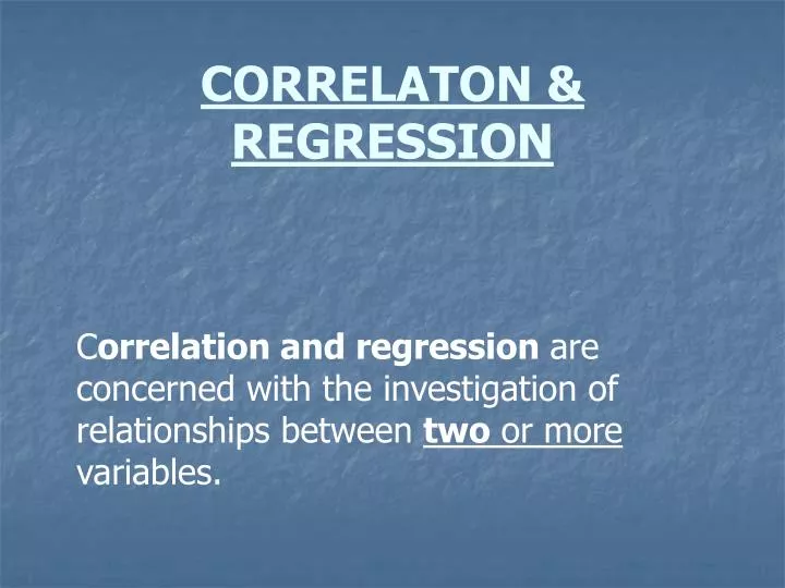 correlaton regression