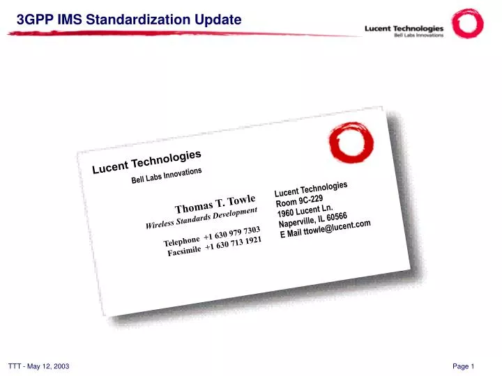 3gpp ims standardization update