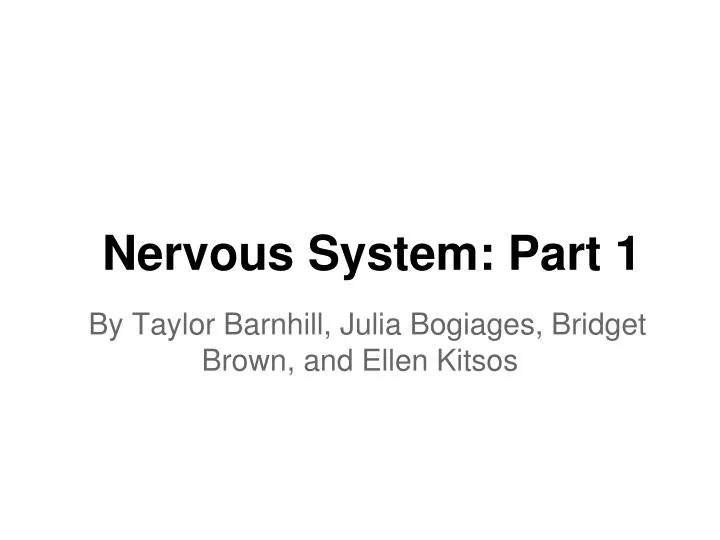 nervous system part 1