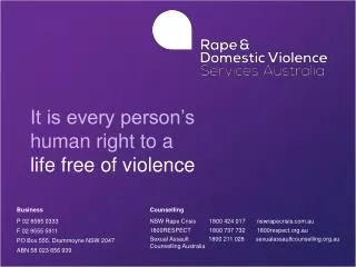 It is every person’s human right to a life free of violence