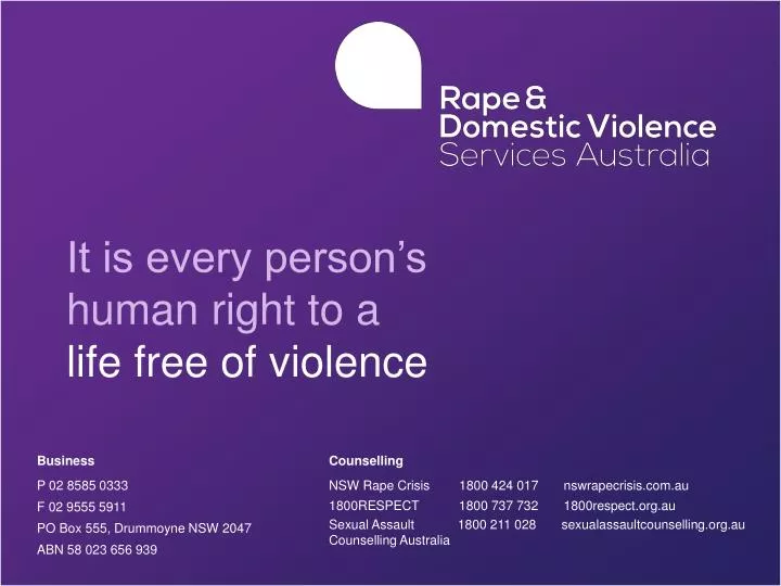 it is every person s human right to a life free of violence
