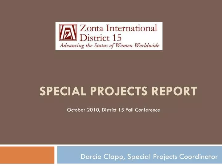 special projects report