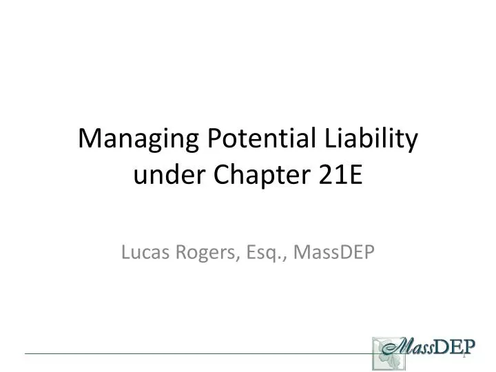 managing potential liability under chapter 21e