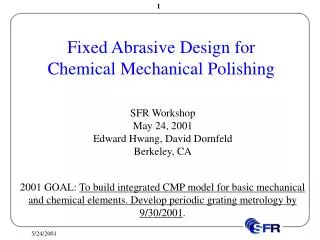 Fixed Abrasive Design for Chemical Mechanical Polishing