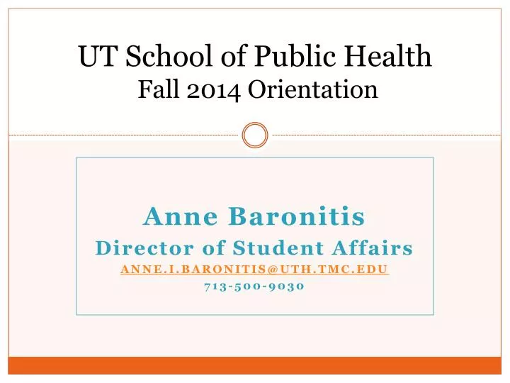 ut school of public health fall 2014 orientation