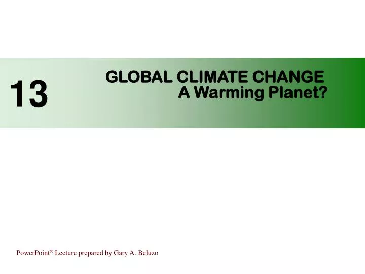 global climate change a warming planet