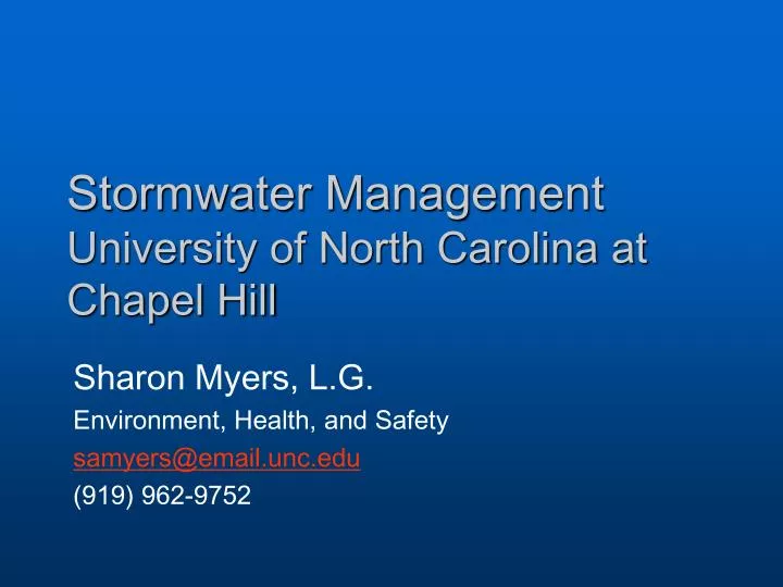 stormwater management university of north carolina at chapel hill