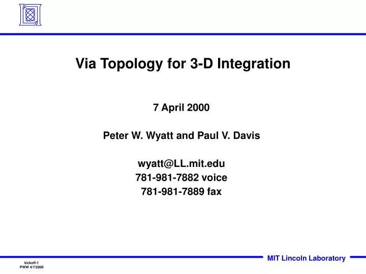 via topology for 3 d integration
