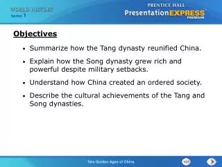 Summarize how the Tang dynasty reunified China.