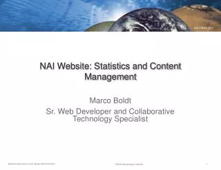 NAI Website: Statistics and Content Management