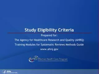 Study Eligibility Criteria