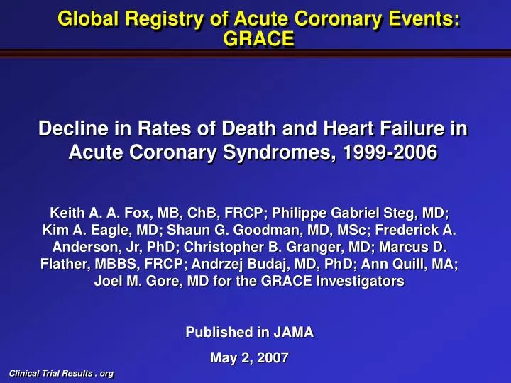 decline in rates of death and heart failure in acute coronary syndromes 1999 2006