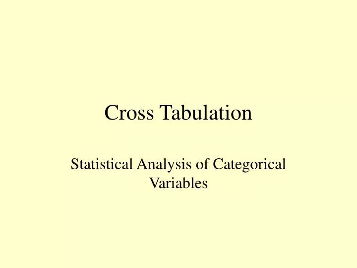 cross tabulation
