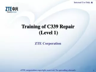 Training of C339 Repair (Level 1)