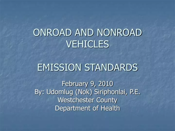 onroad and nonroad vehicles emission standards