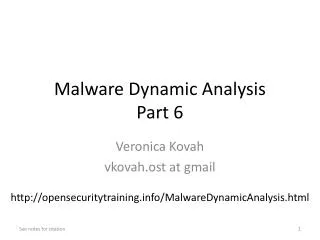 Malware Dynamic Analysis Part 6