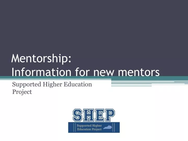 mentorship information for new mentors