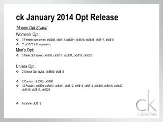 ck January 2014 Opt Release