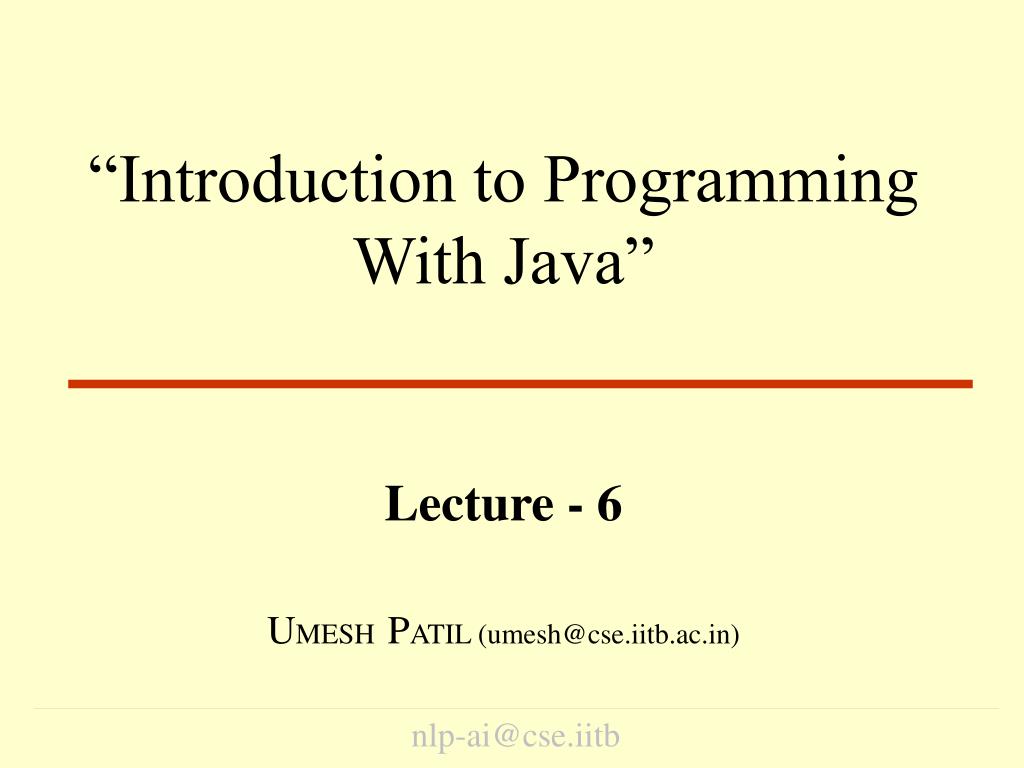 PPT - “Introduction to Programming With Java” PowerPoint Presentation ...