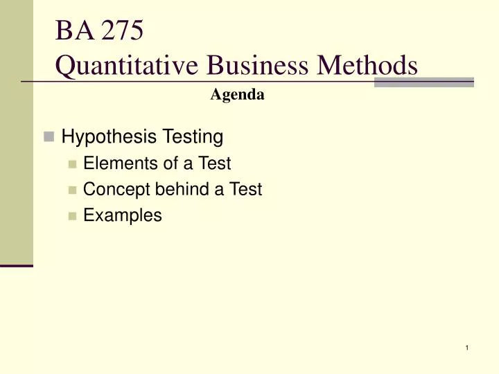 ba 275 quantitative business methods