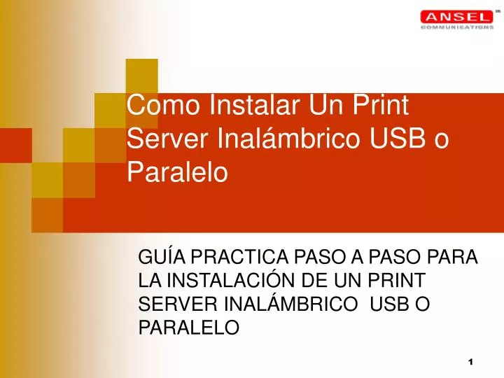 como instalar un print server inal mbrico usb o paralelo