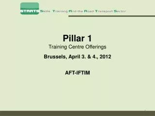 Pillar 1 Training Centre Offerings Brussels, April 3. &amp; 4., 2012 AFT-IFTIM