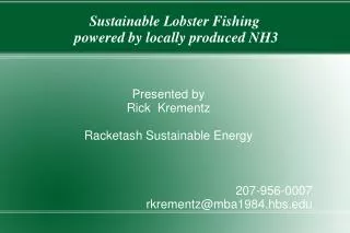 Sustainable Lobster Fishing powered by locally produced NH3