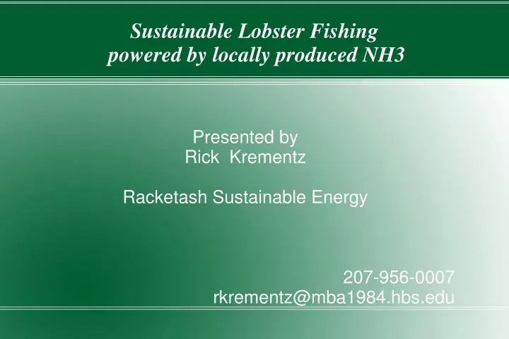 sustainable lobster fishing powered by locally produced nh3