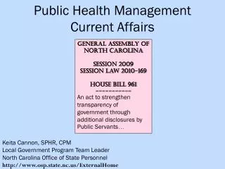 Public Health Management Current Affairs