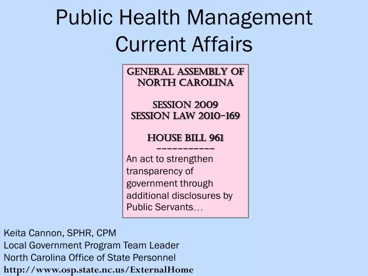 public health management current affairs