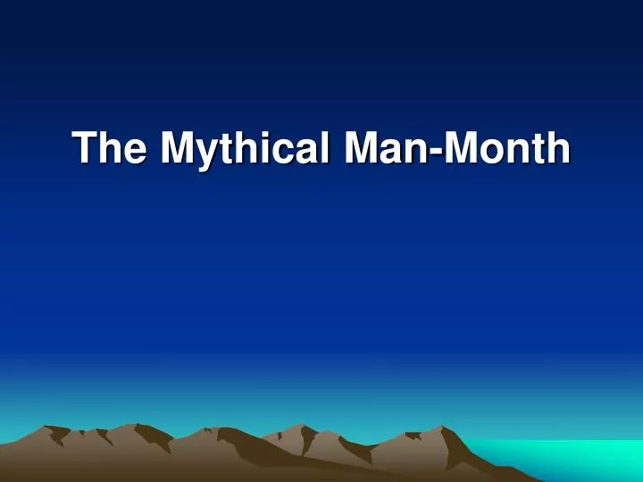 the mythical man month