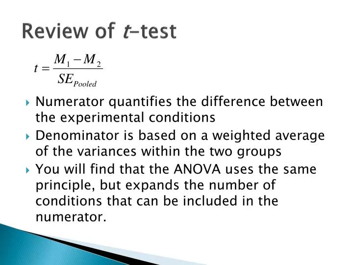 review of t test