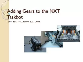 Adding Gears to the NXT Taskbot