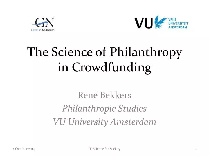 the science of philanthropy in crowdfunding